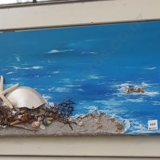 mixed media on canvas - sea shore