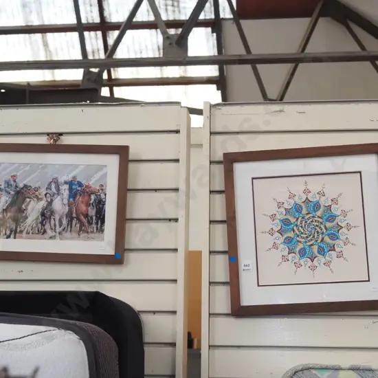 photographic print - horsemen, framed print - mandalay - blue dots