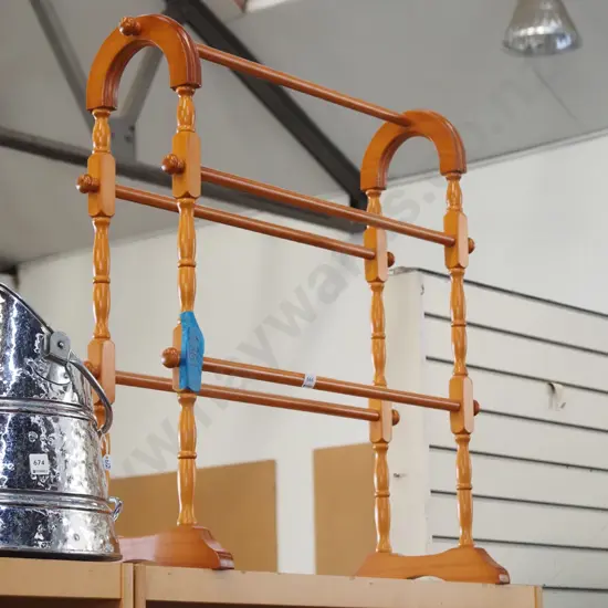 wooden towel rail