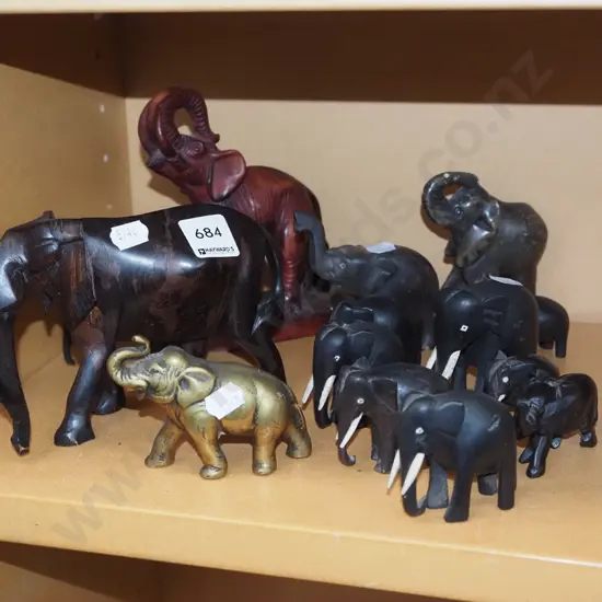 herd of ornamental elephants - some tusks missing