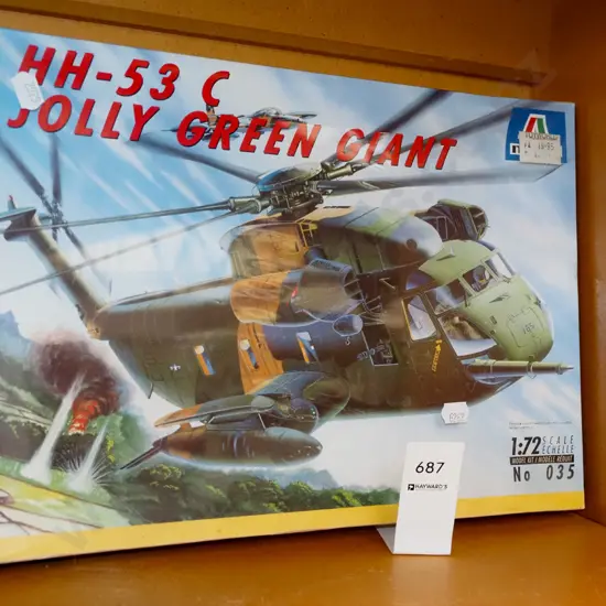 yet to be assembled model of Jolly Green Giant helicopter
