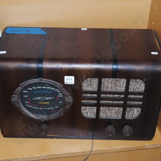 Columbus wood cased mantle radio