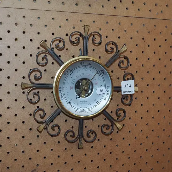 bent metal barometer