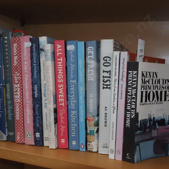 assorted cook and design books