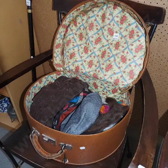 vinyl hat box, various hats