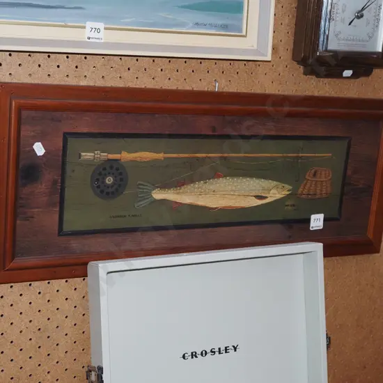 wood framed fly fishing print