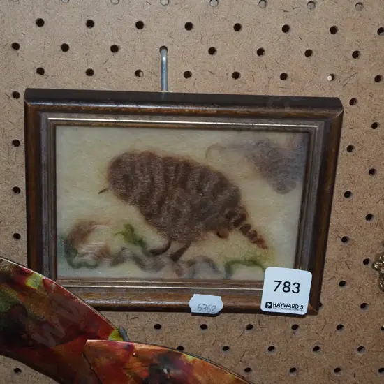 small framed felt picture - bird