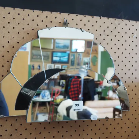 deco sunburst style wall pocket mirror H230