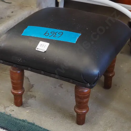 small leather topped footstool