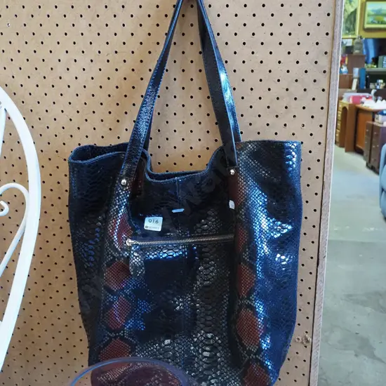 faux snakeskin handbag