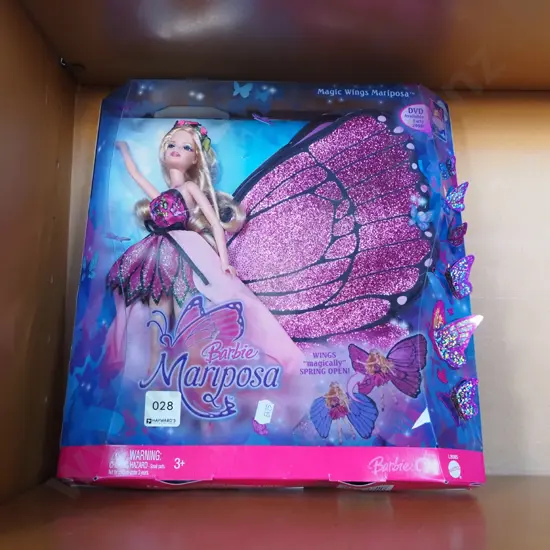 boxed Barbie Mariposa figurine - wings magically open