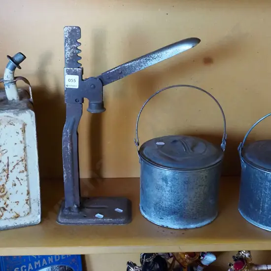 bottle capper, Valor fuel can, 2x lidded handled pots