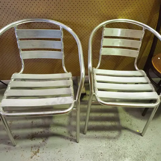 2x alloy patio chairs