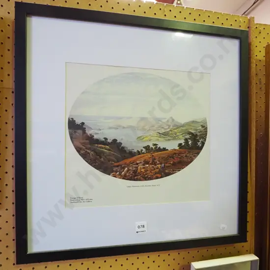 framed George O'Brien print - Otago Harbour