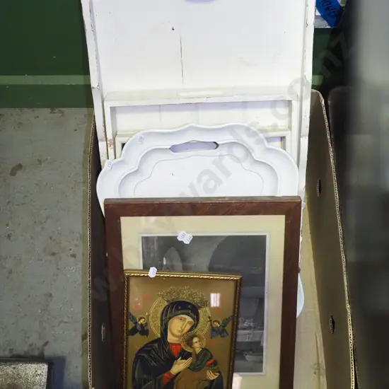 box; various trays, prints