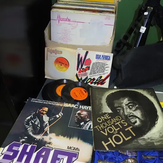 box; LPs, 45s