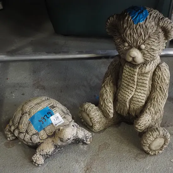 concrete garden ornments - teddy bear, tortoise H300