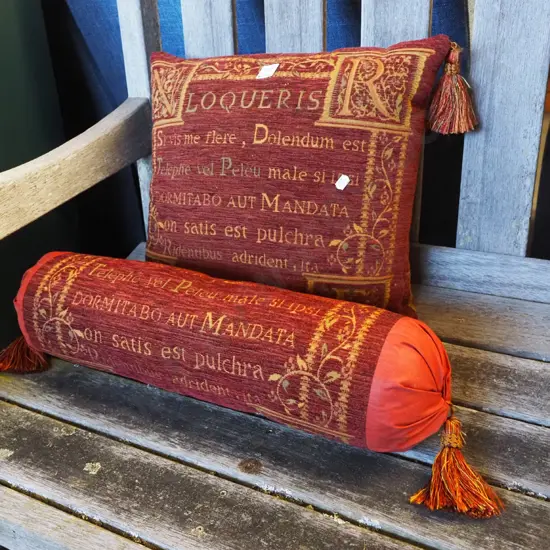 Latin themed bolster and cushion
