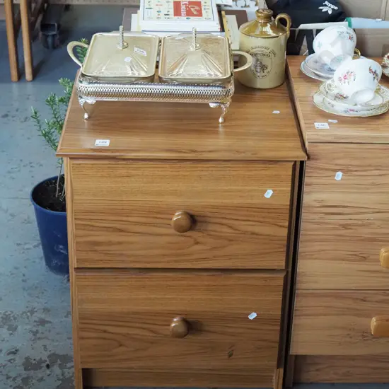 mdf faux wood veneer bedside cabinet