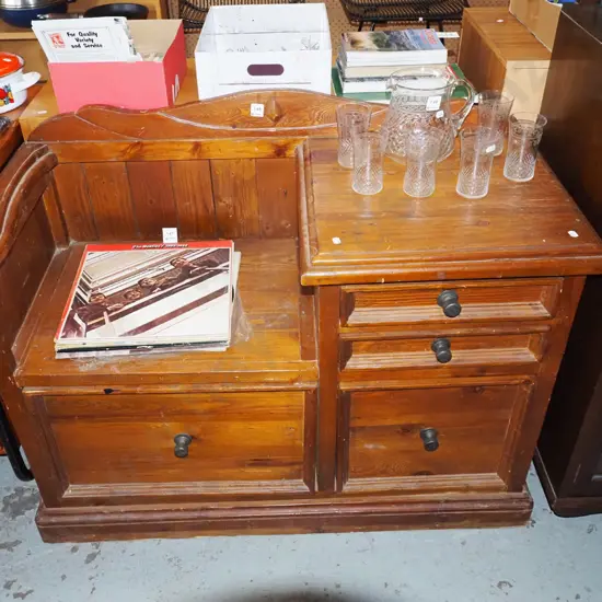 solid pine cabinet/telephone table H800 W1060 D470