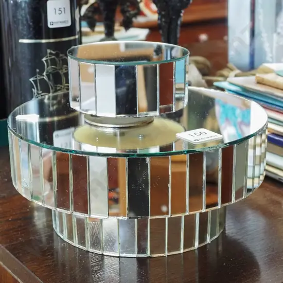 mirrored circular  musical rotating display stands