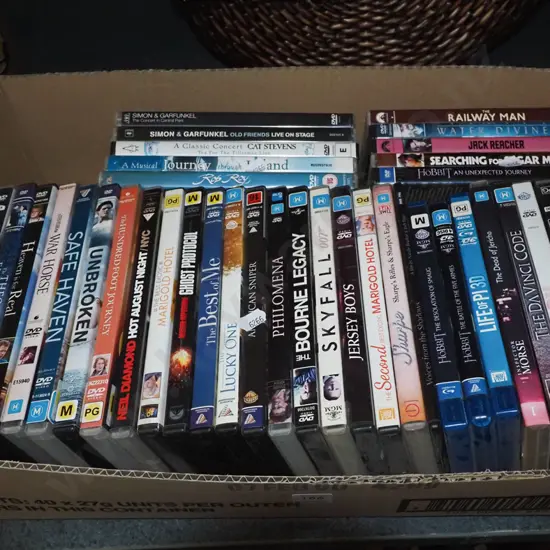 box of DVDs