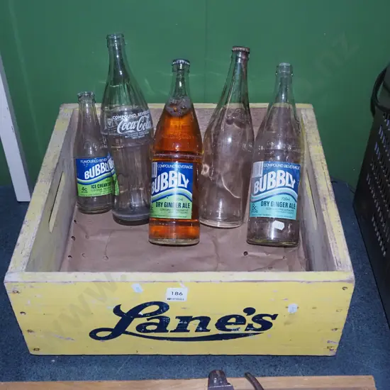 Lanes crates, various soda bottles