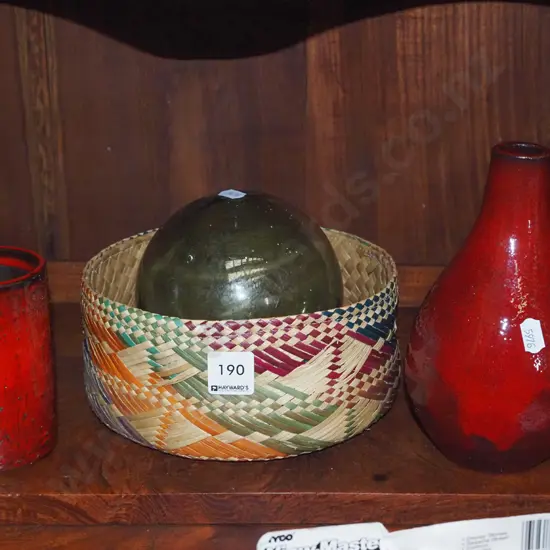 cane basket, vase etc