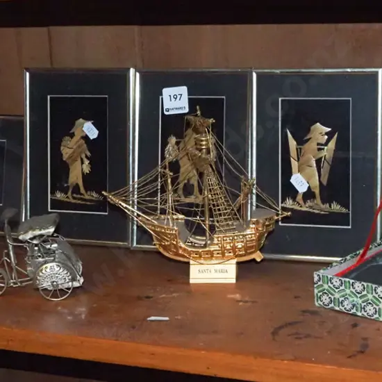 souvenir ware, calligraphy set, cut wood portraits etc