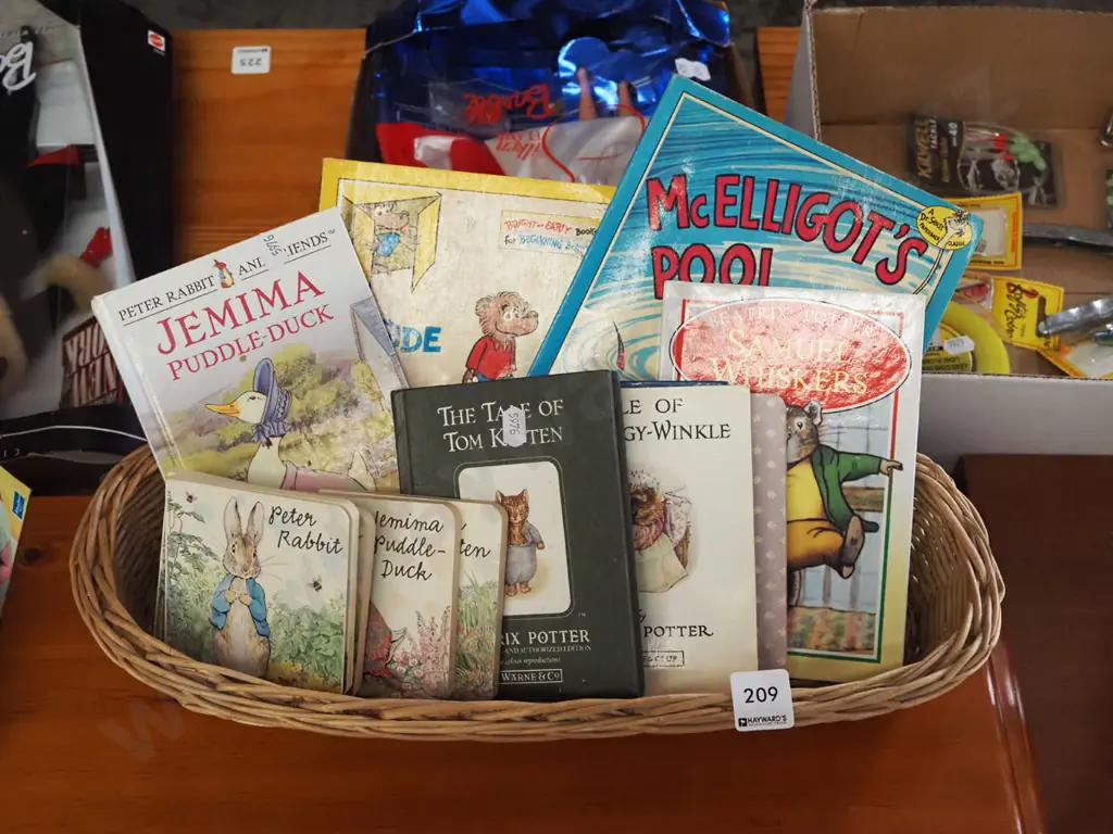 cane basket, Beatrix potter and  other books Image 1++