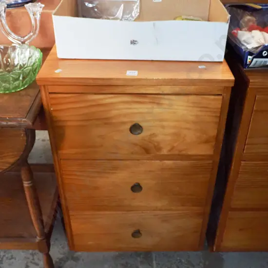 solid pine bedside cabinet - slight scratches