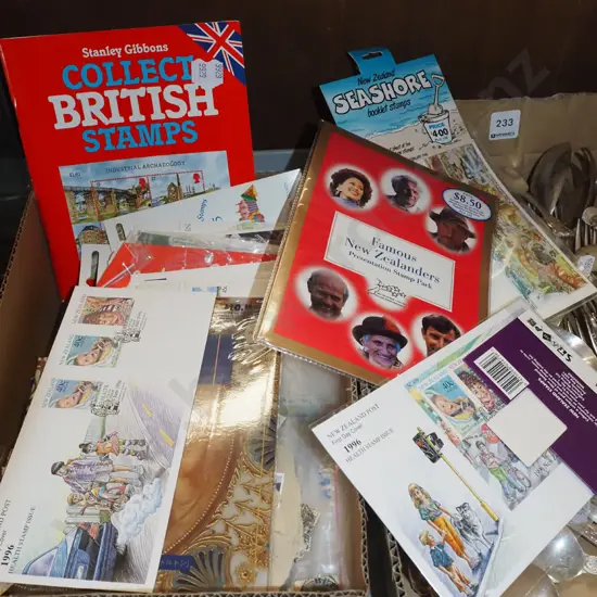 box; stamps, first day covers etc