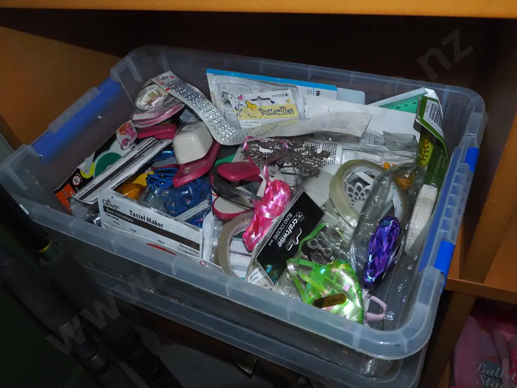 box; crafters supplies, stickers, glues, ribbons etc Image 1++