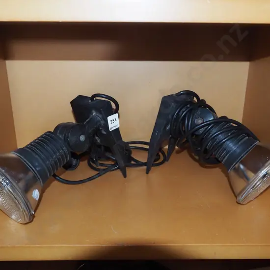 pair of halogen outdoor light fittings