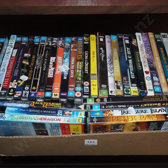 box of DVDs
