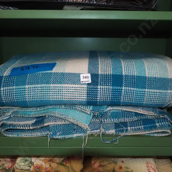 2x blue checked blankets