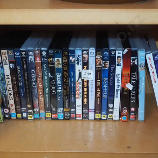 shelf of DVDs