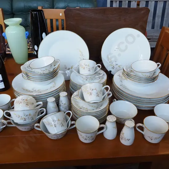 assorted Noritake Fiona dinner items; plates, bowls,cups etc