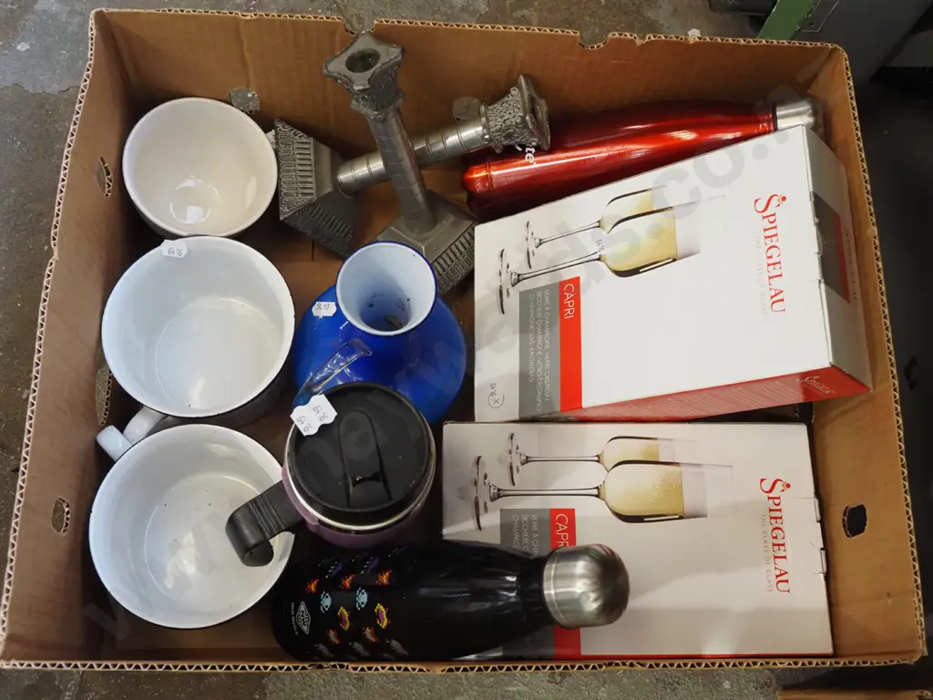 as new boxed champagne glasses, drink bottle, keep cup etc Image 1++