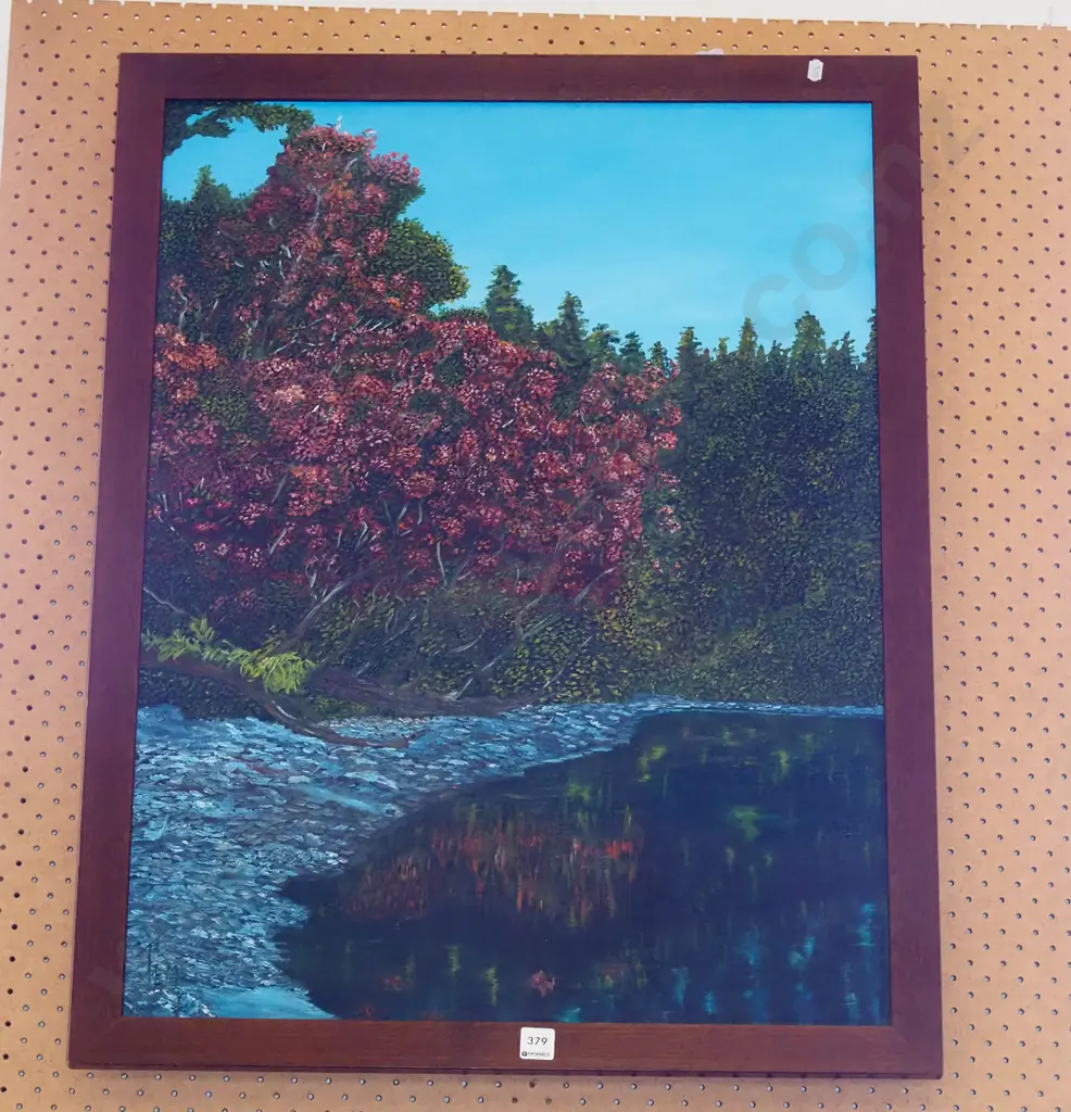 framed oil on board - beach scene Image 1++