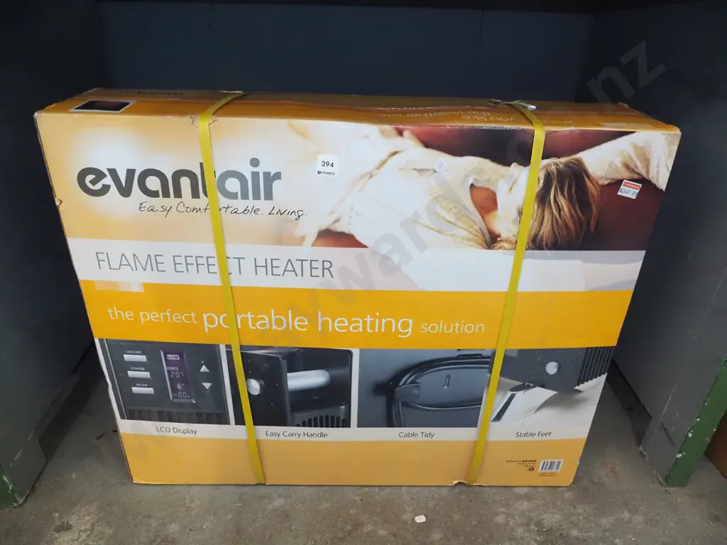 boxed as Evantair Flame Effect heater Image 1++
