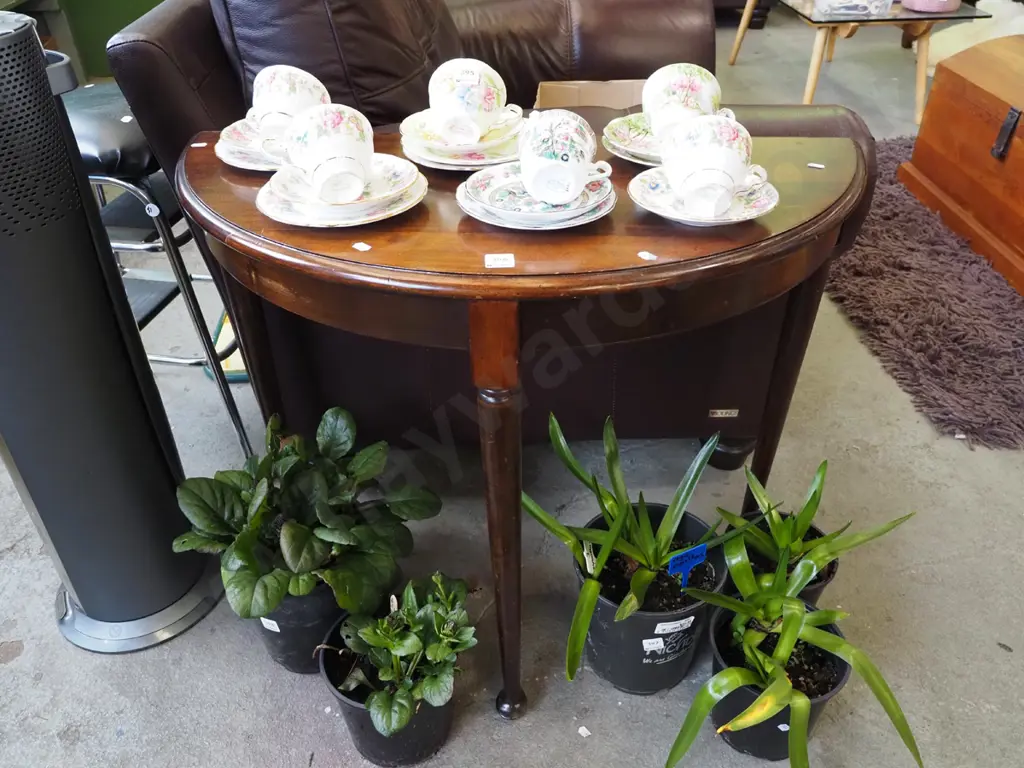 mahogany half round hall table Image 1++