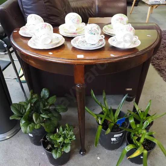 mahogany half round hall table