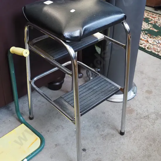 black vinyl kitchen stool