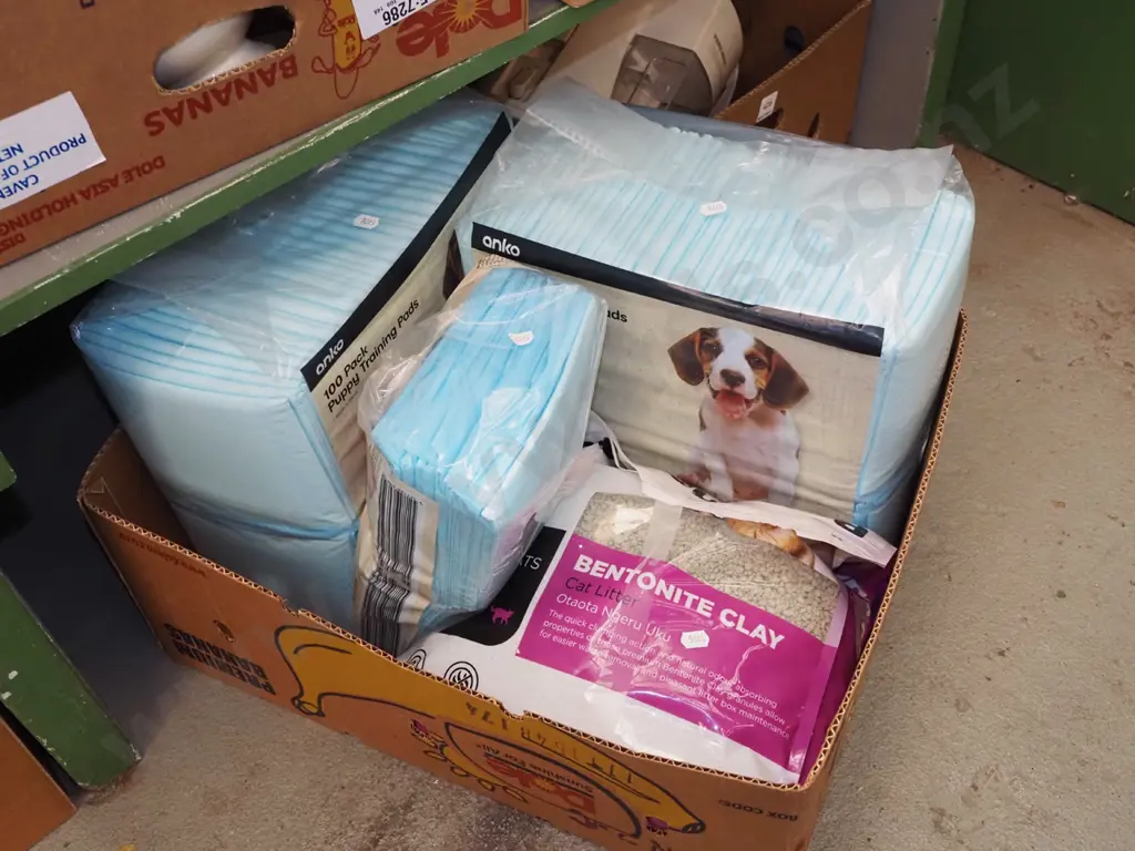 box; puppy training pads, cat litter Image 1++