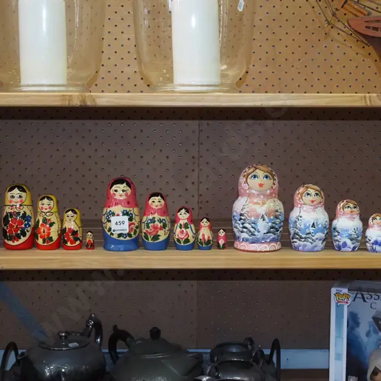 3x sets of Russian nesting dolls