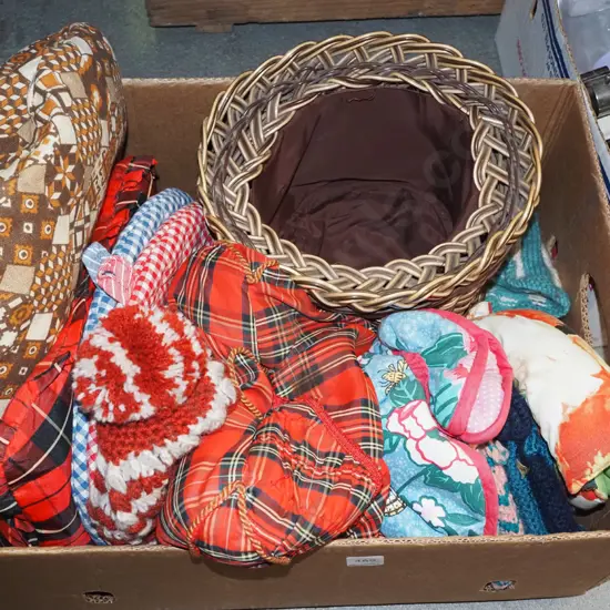 box; tea cosy, cushions, hats etc