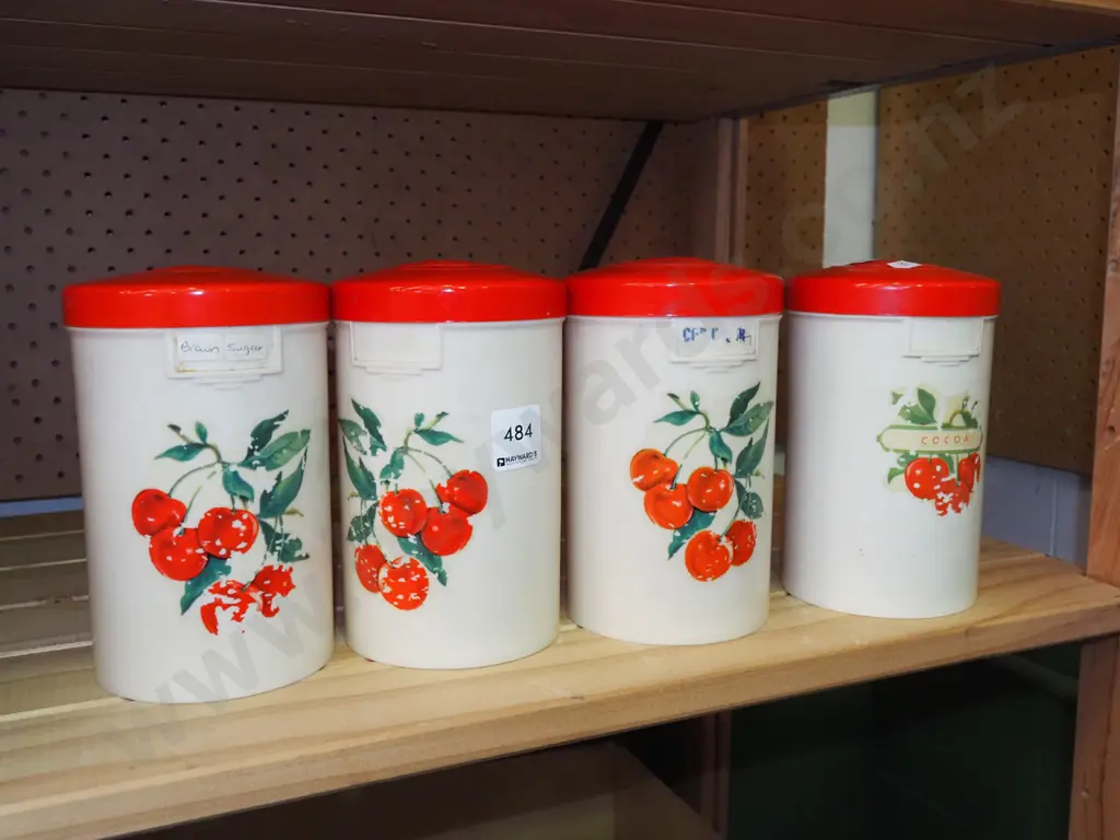 Tiger tea cherry themed canisters Image 1++