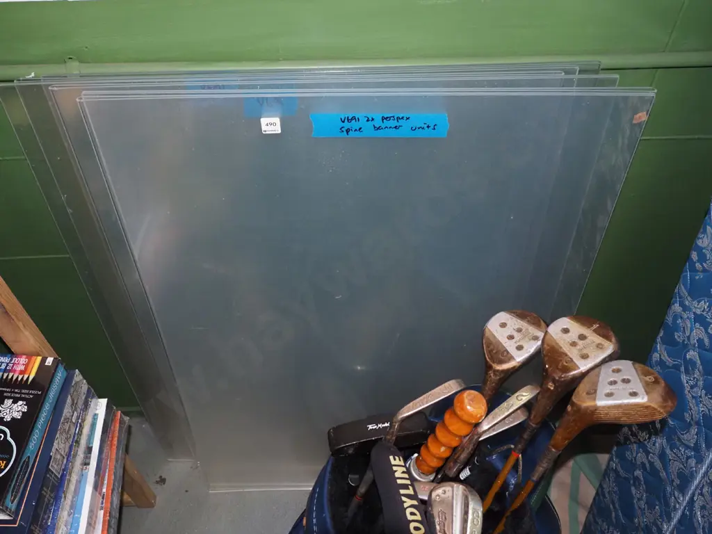 6x perspex spine banner units Each H1110 W760 Image 1++