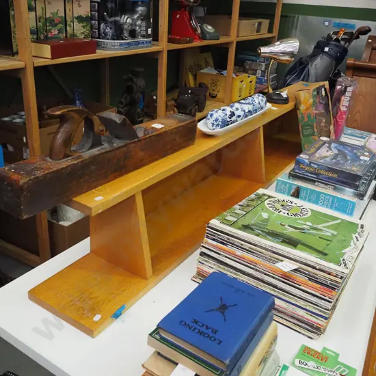 white oak horizontal shelf bookcase H260 W1810 D195